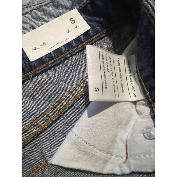 Kancan Women's Distressed Denim Cut-Off Shorts Blue Size S rainbow - Picture 9 of 12